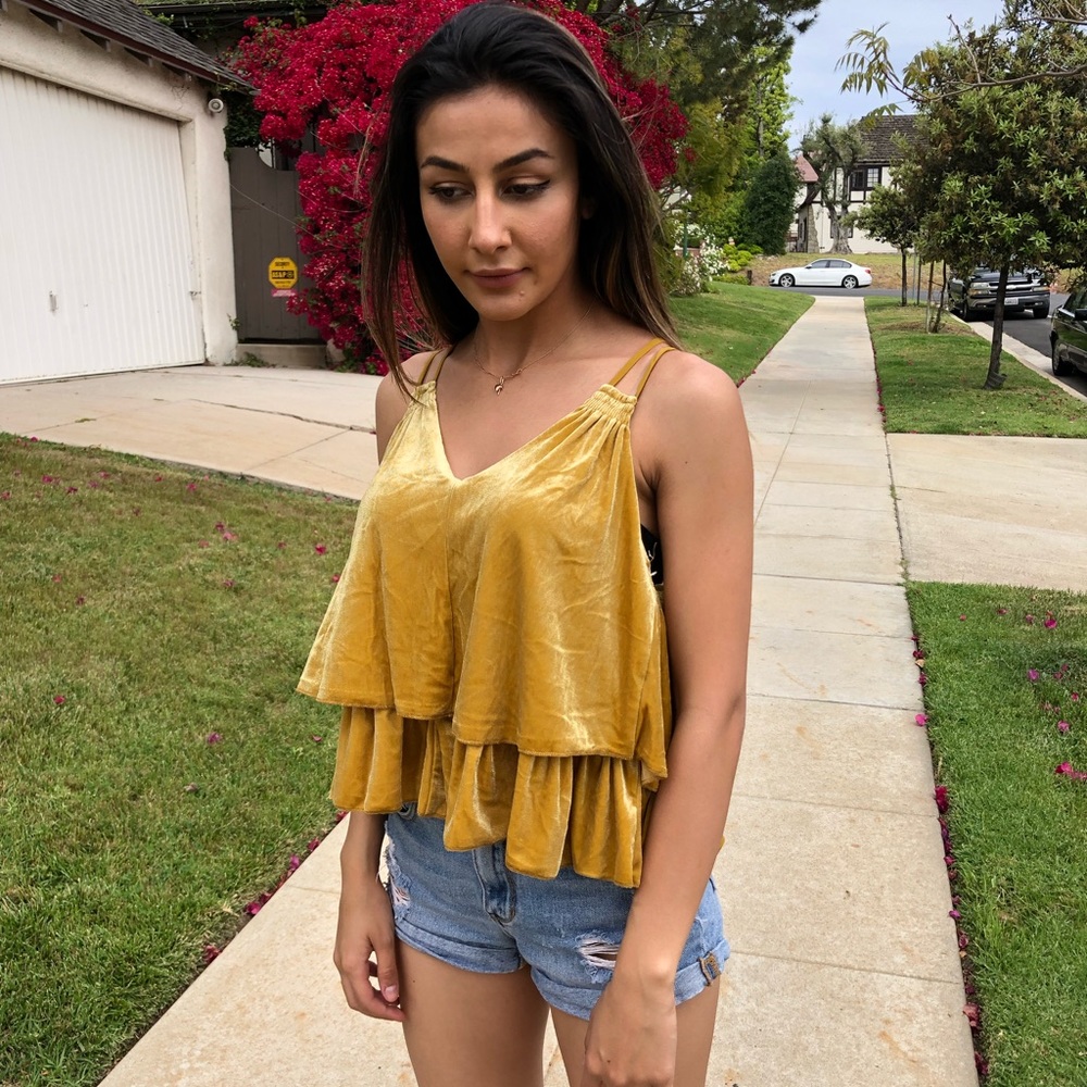 Velour Yellow Top